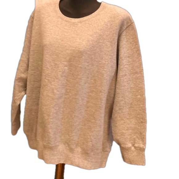 NWOT 3X Just My Size THICK gray long sleeve crew neck sweatshirt - Picture 5 of 15